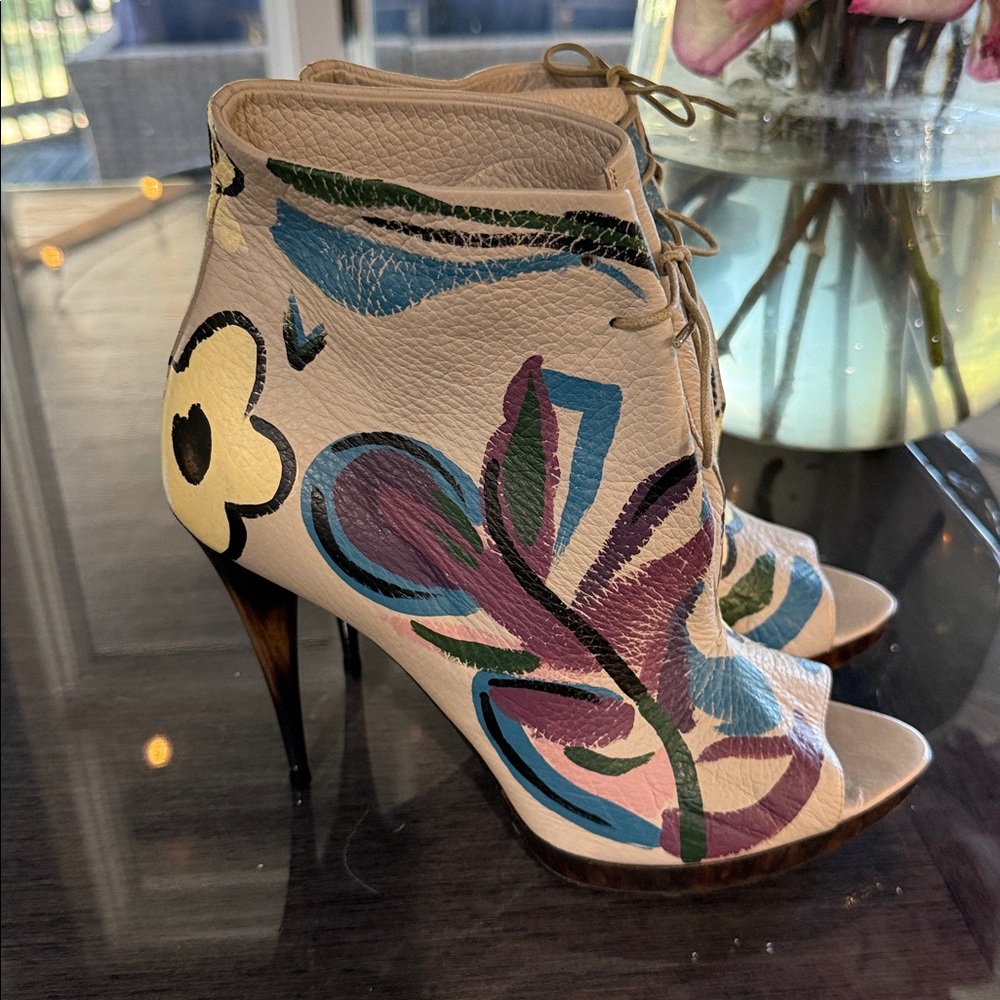 Burberry Multicolor Floral Heeled Boots